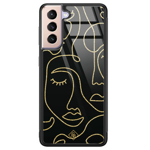 Casimoda Samsung Galaxy S21 glazen hardcase - Abstract faces
