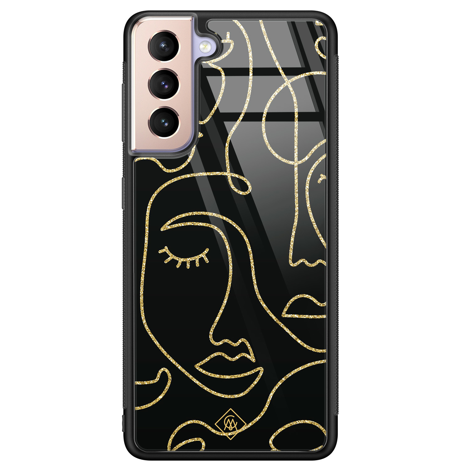 Samsung Galaxy S21 glazen hardcase Abstract faces