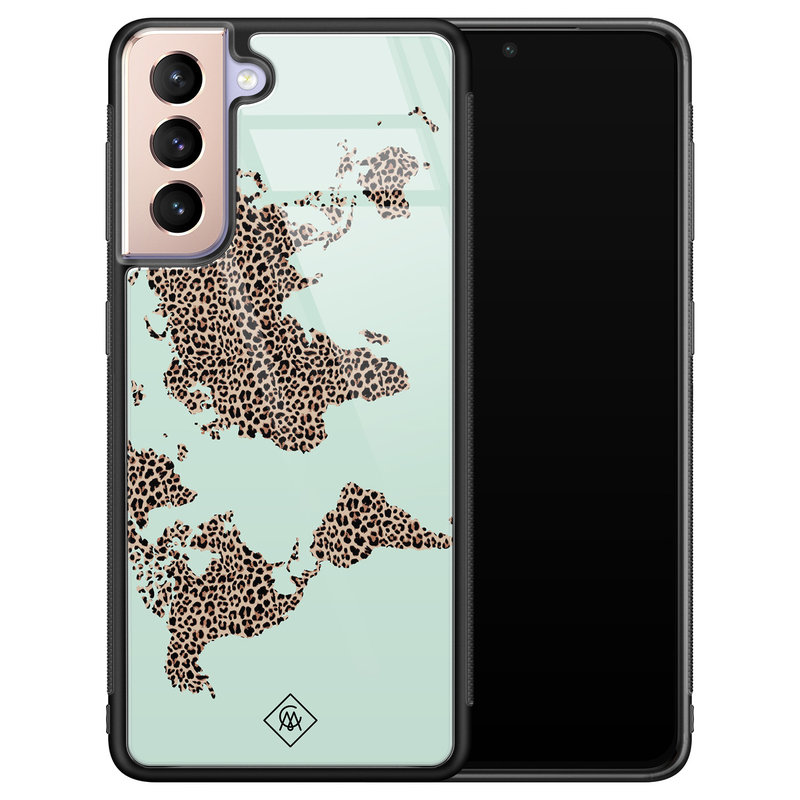 Casimoda Samsung Galaxy S21 glazen hardcase - Wild world