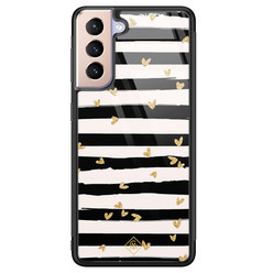 Casimoda Samsung Galaxy S21 glazen hardcase - Hart streepjes