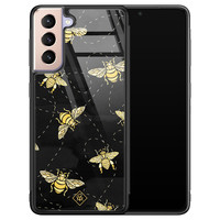 Casimoda Samsung Galaxy S21 glazen hardcase - Bee yourself