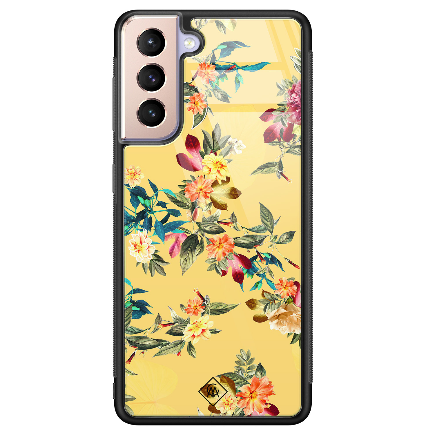 Samsung Galaxy S21 glazen hardcase Florals for days