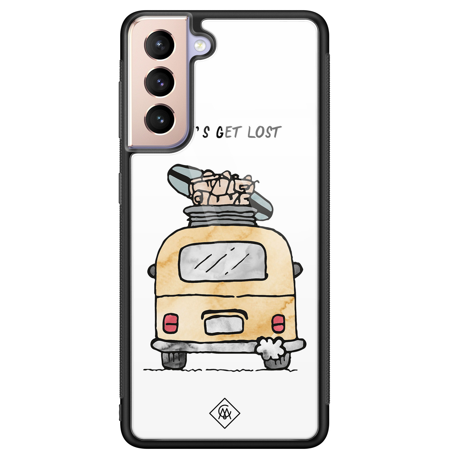 Samsung Galaxy S21 glazen hardcase Let's get lost