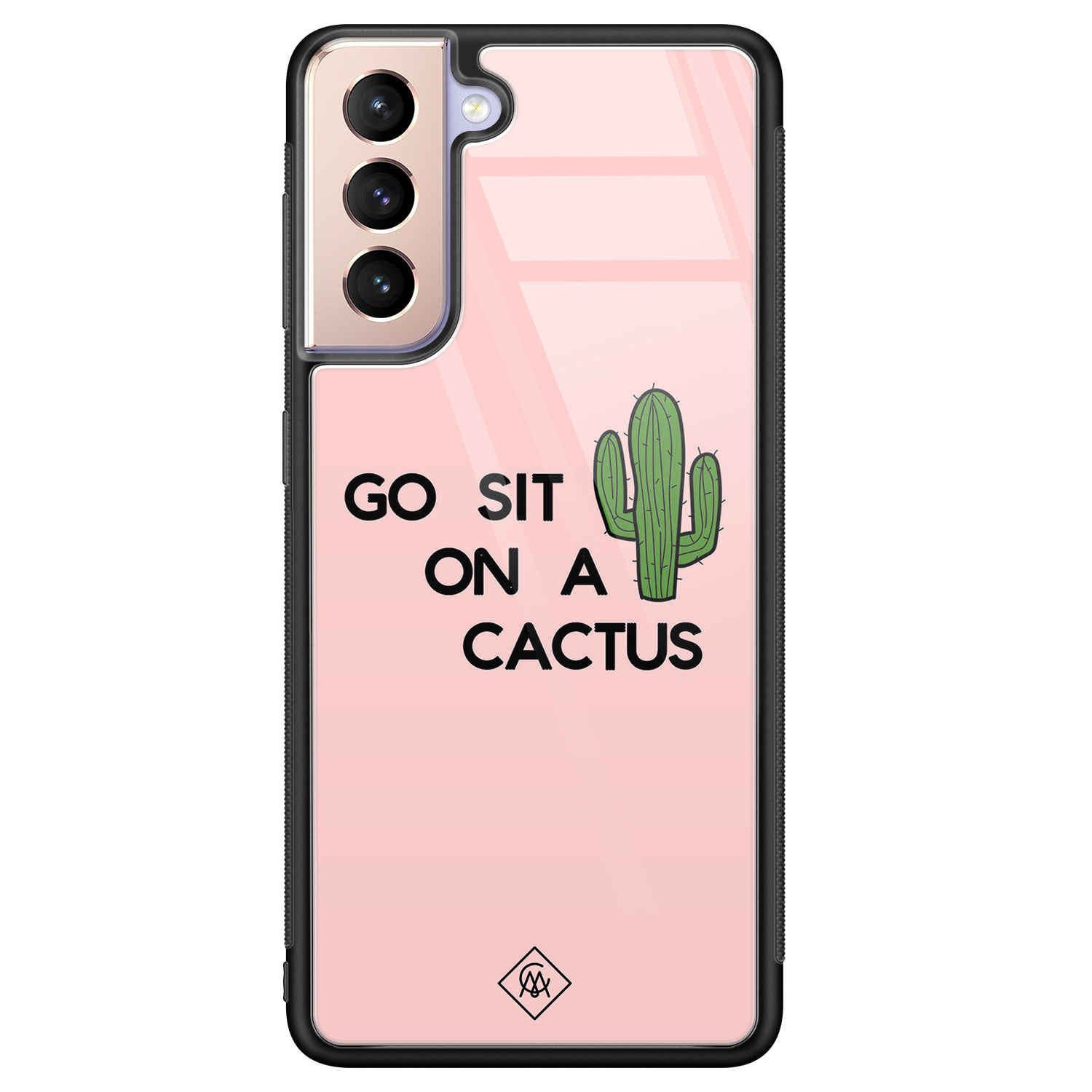 Samsung Galaxy S21 glazen hardcase Go sit on a cactus