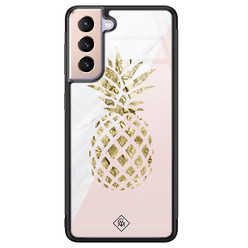 Casimoda Samsung Galaxy S21 glazen hardcase - Ananas