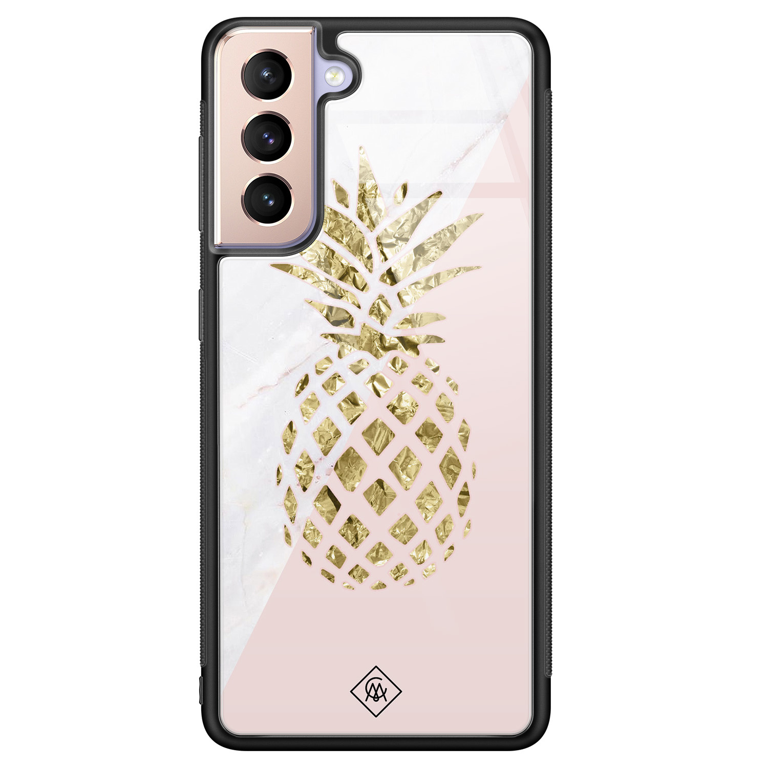 Samsung Galaxy S21 glazen hardcase Ananas