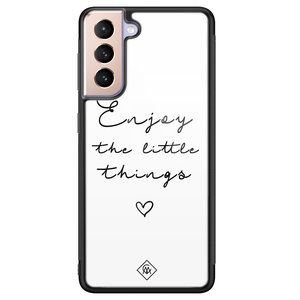 Casimoda Samsung Galaxy S21 glazen hardcase - Enjoy life