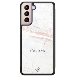 Casimoda Samsung Galaxy S21 glazen hardcase - C'est la vie