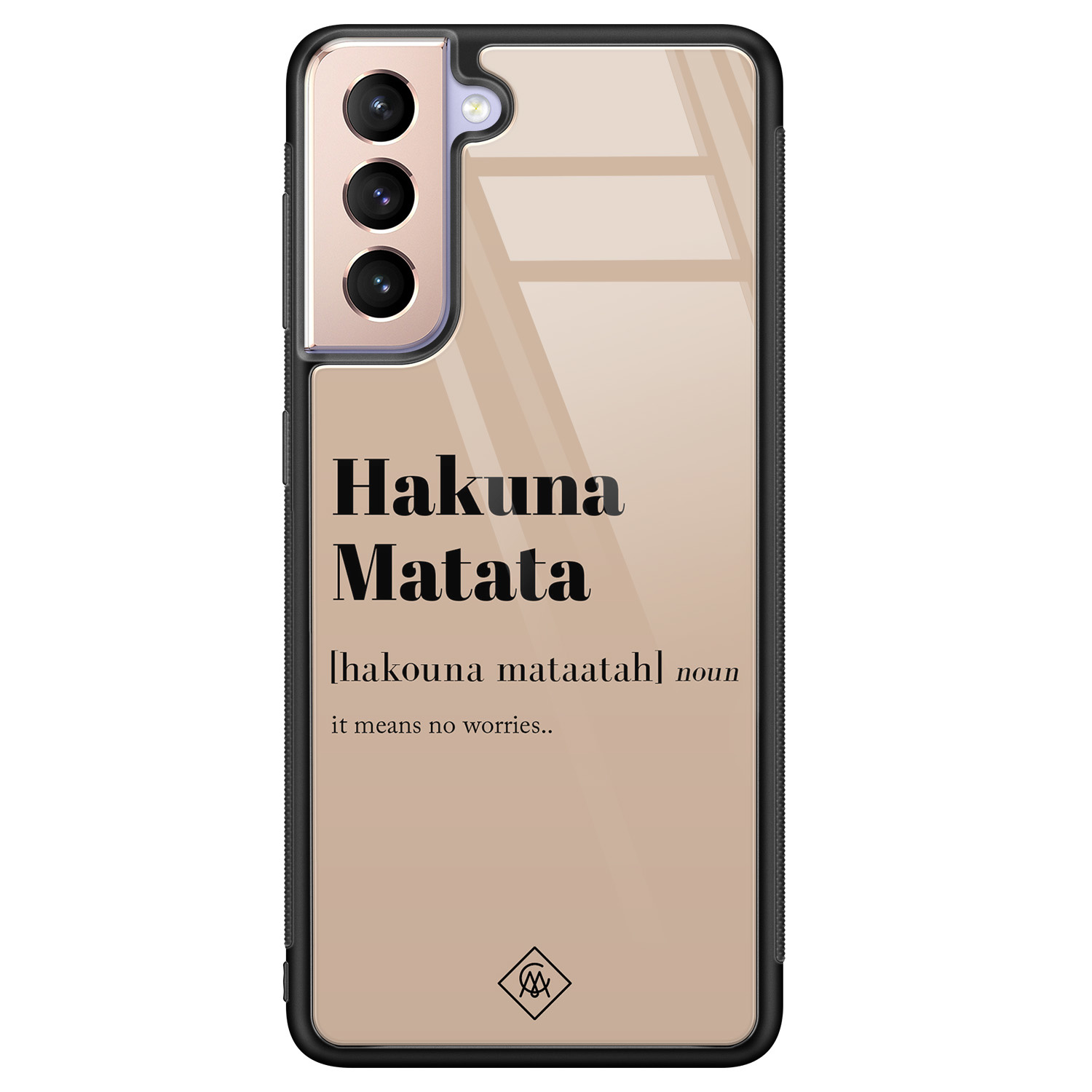 Samsung Galaxy S21 glazen hardcase Hakuna Matata
