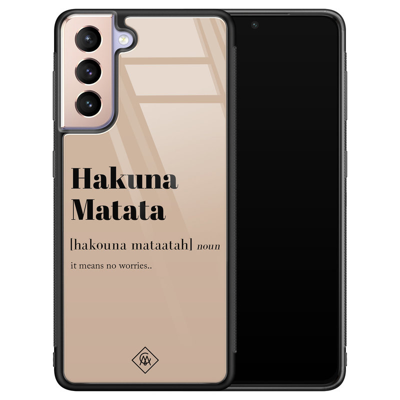 Casimoda Samsung Galaxy S21 glazen hardcase - Hakuna Matata