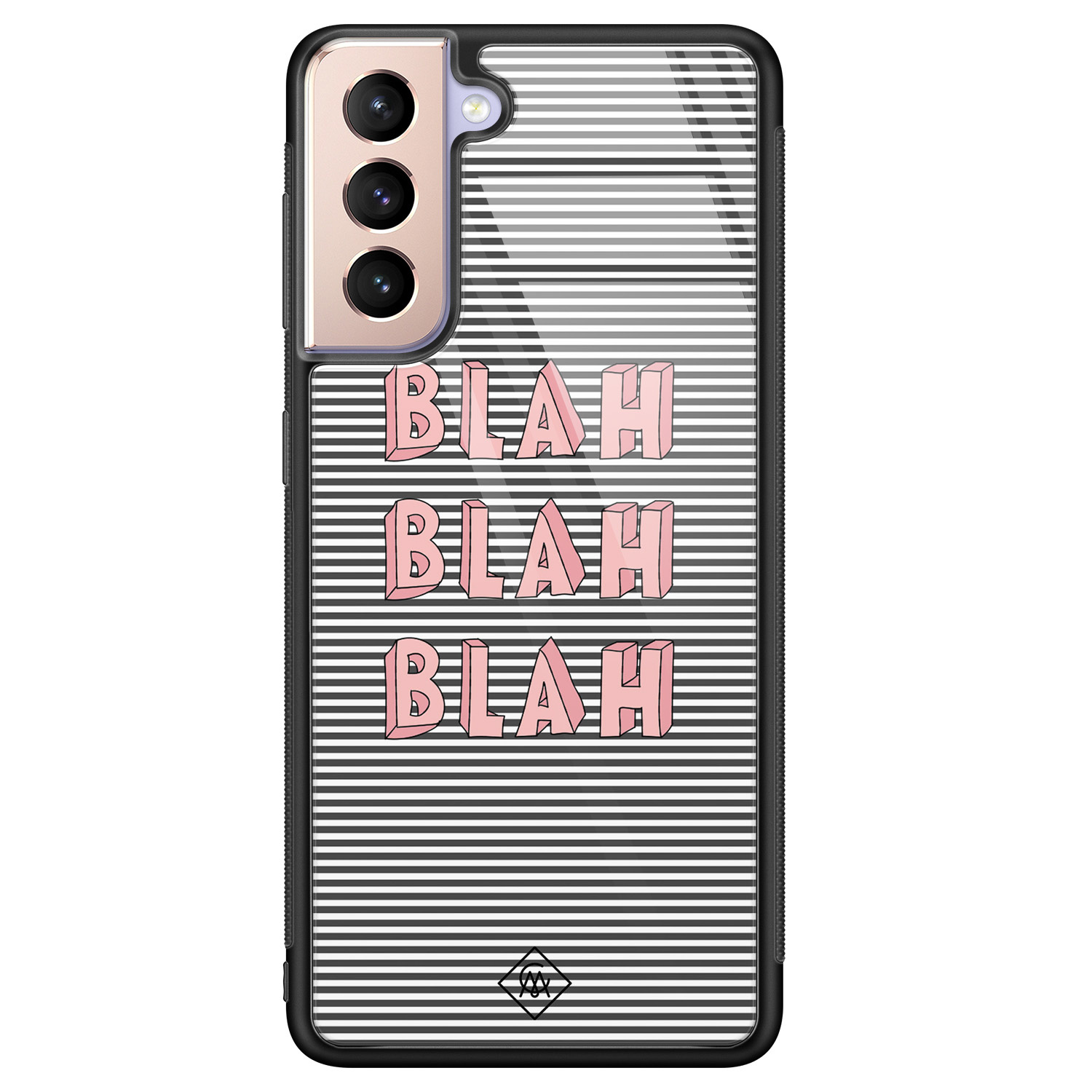 Samsung Galaxy S21 glazen hardcase Blah blah blah