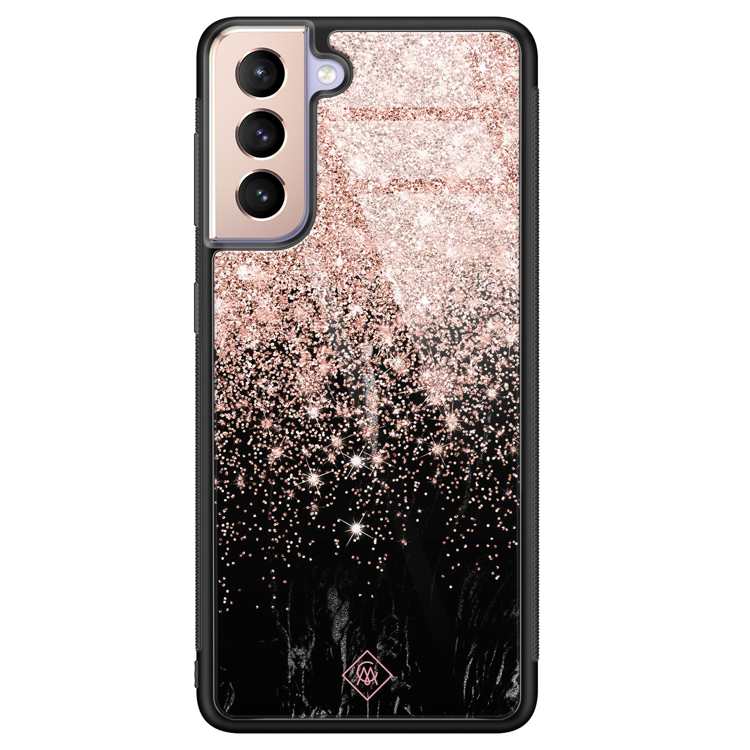 Samsung Galaxy S21 glazen hardcase Marmer twist