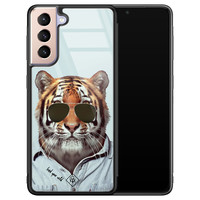 Casimoda Samsung Galaxy S21 glazen hardcase - Tijger wild