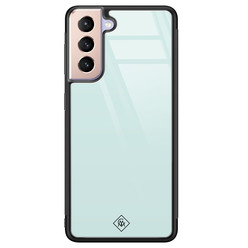 Casimoda Samsung Galaxy S21 glazen hardcase - Pastel blauw