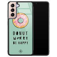 Casimoda Samsung Galaxy S21 Plus glazen hardcase - Donut worry