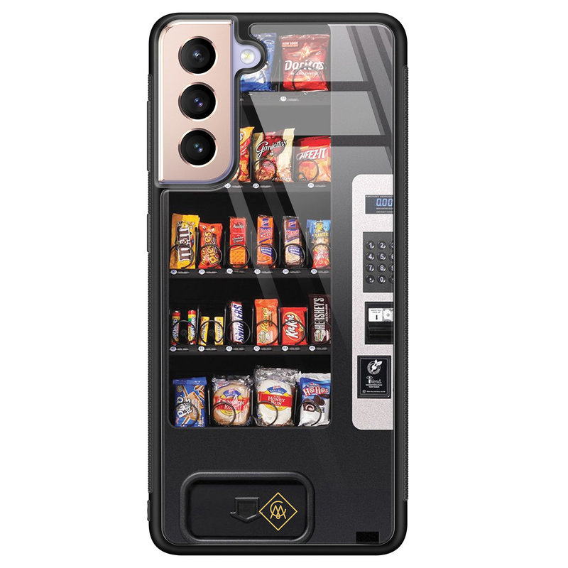Casimoda Samsung Galaxy S21 Plus glazen hardcase - Snoepautomaat