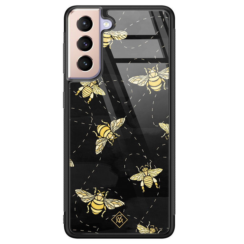 Casimoda Samsung Galaxy S21 Plus glazen hardcase - Bee yourself