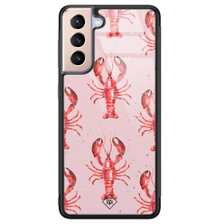 Casimoda Samsung Galaxy S21 Plus glazen hardcase - Lobster all the way