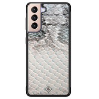 Casimoda Samsung Galaxy S21 Plus glazen hardcase - Oh my snake