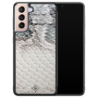 Casimoda Samsung Galaxy S21 Plus glazen hardcase - Oh my snake