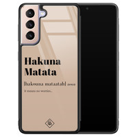Casimoda Samsung Galaxy S21 Plus glazen hardcase - Hakuna Matata