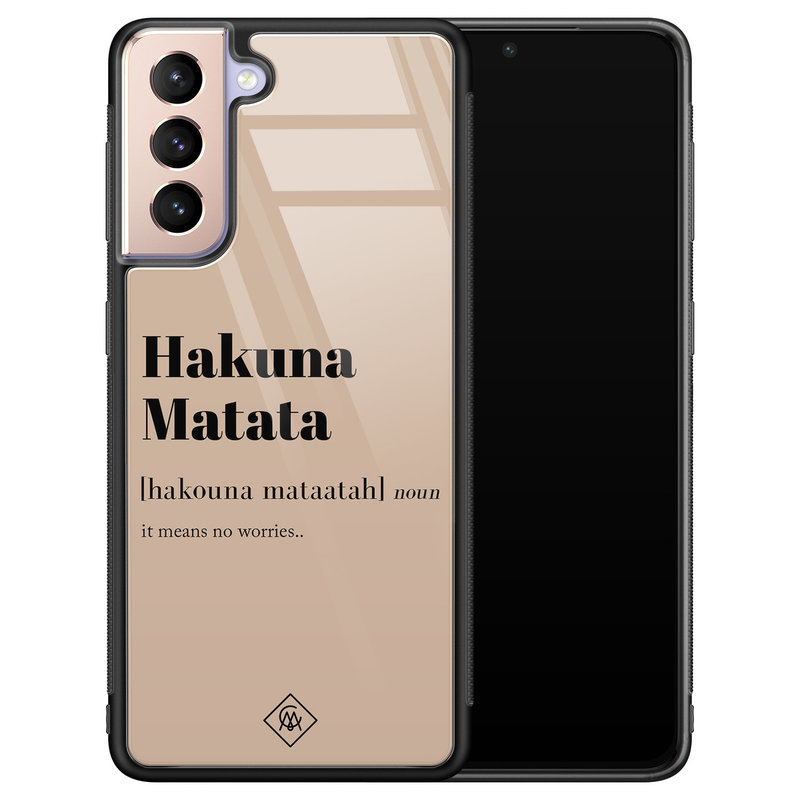 Casimoda Samsung Galaxy S21 Plus glazen hardcase - Hakuna Matata