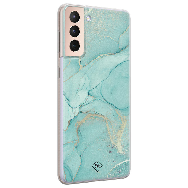 Casimoda Samsung Galaxy S21 siliconen hoesje - Touch of mint