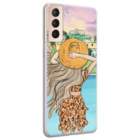 Casimoda Samsung Galaxy S21 siliconen hoesje - Sunset girl