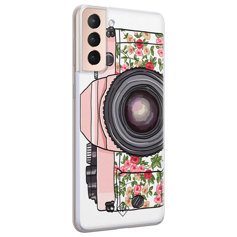 Casimoda Samsung Galaxy S21 siliconen telefoonhoesje - Hippie camera