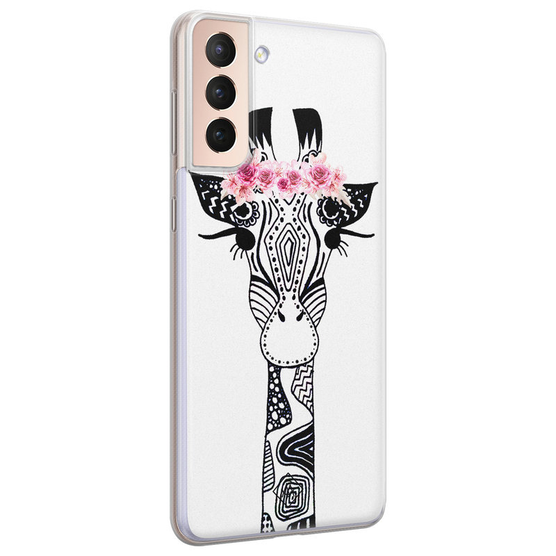Casimoda Samsung Galaxy S21 siliconen telefoonhoesje - Giraffe