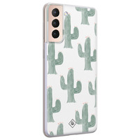 Casimoda Samsung Galaxy S21 siliconen telefoonhoesje - Cactus print