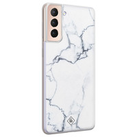 Casimoda Samsung Galaxy S21 siliconen hoesje - Marmer grijs