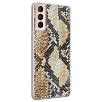 Casimoda Samsung Galaxy S21 Plus siliconen hoesje - Golden snake