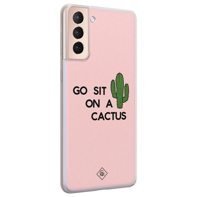 Casimoda Samsung Galaxy S21 Plus siliconen hoesje - Go sit on a cactus