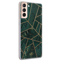 Casimoda Samsung Galaxy S21 Plus siliconen hoesje - Abstract groen