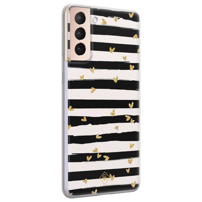 Casimoda Samsung Galaxy S21 Plus siliconen telefoonhoesje - Hart streepjes