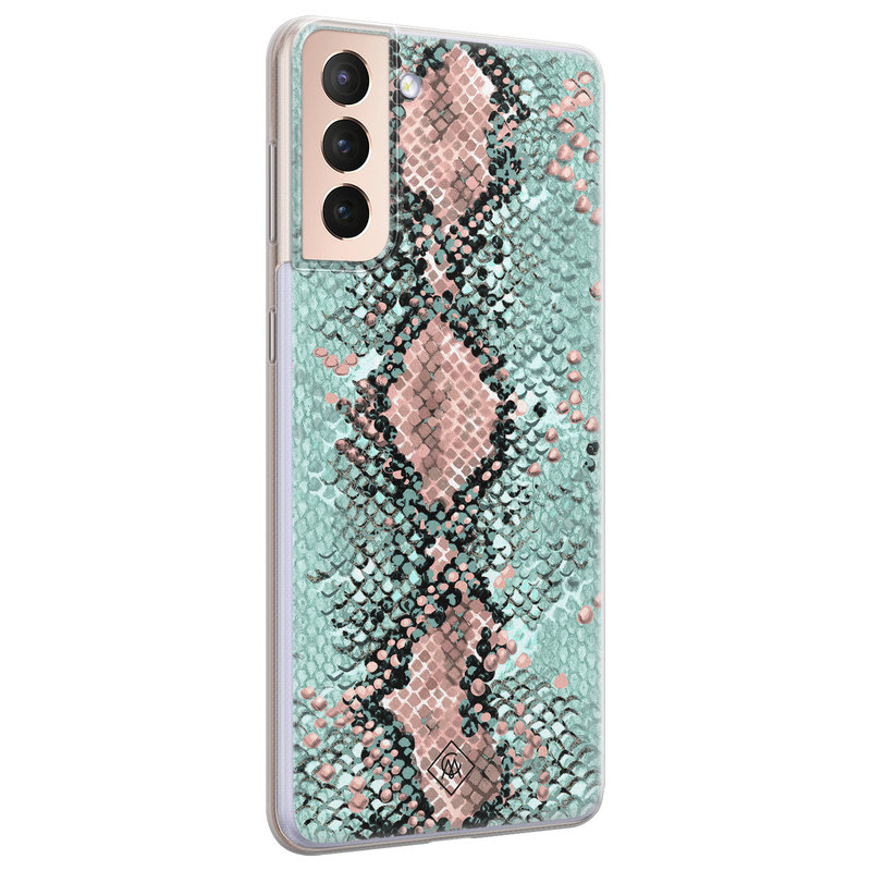 Casimoda Samsung Galaxy S21 Plus siliconen hoesje - Snake pastel