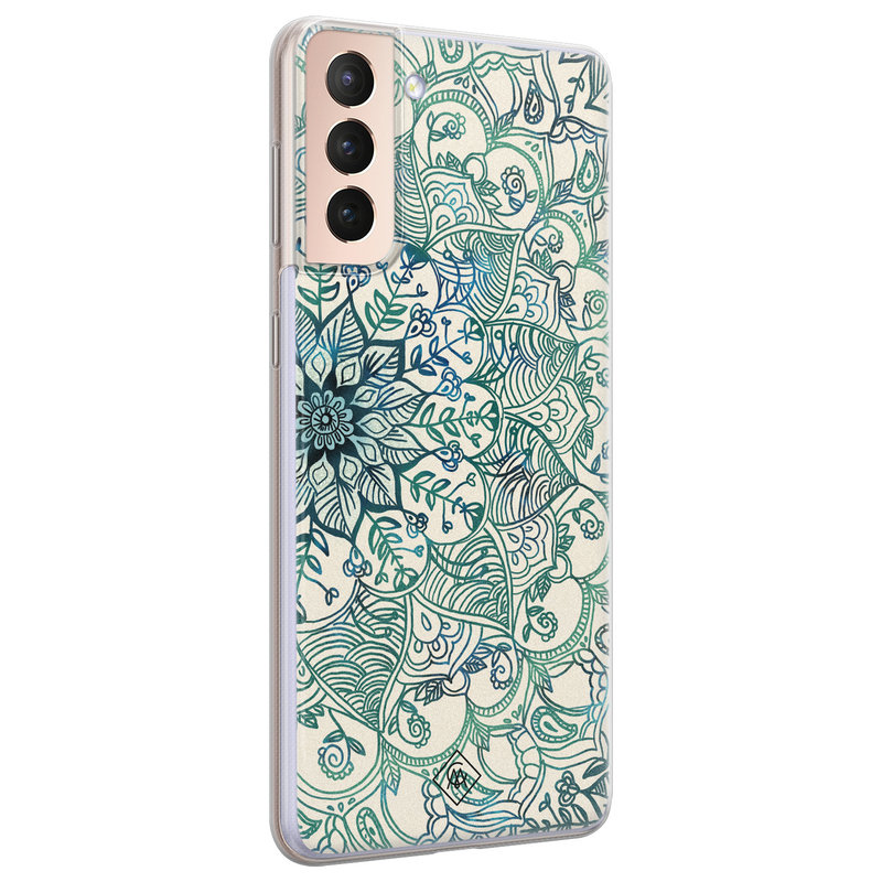 Casimoda Samsung Galaxy S21 Plus siliconen hoesje - Mandala blauw