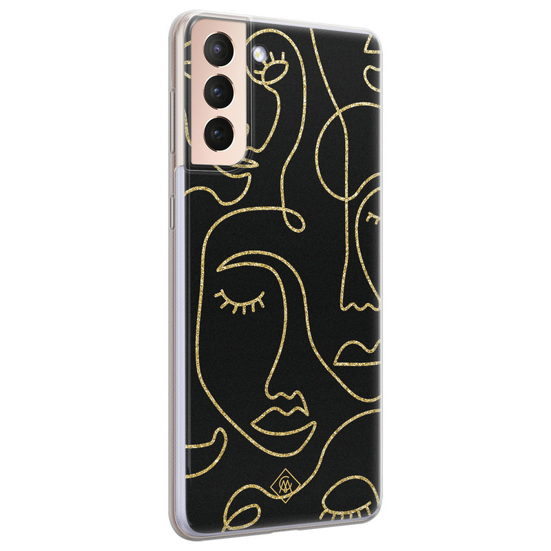 Casimoda Samsung Galaxy S21 Plus siliconen hoesje - Abstract faces