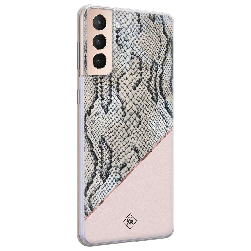 Casimoda Samsung Galaxy S21 Plus siliconen hoesje - Snake print