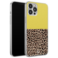 Casimoda iPhone 12 Pro Max siliconen hoesje - Luipaard geel