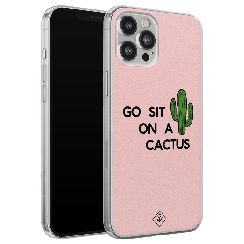 Casimoda iPhone 12 Pro Max siliconen hoesje - Go sit on a cactus