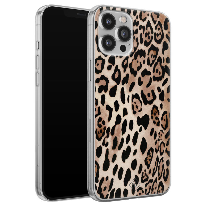 Casimoda iPhone 12 Pro Max siliconen hoesje - Golden wildcat