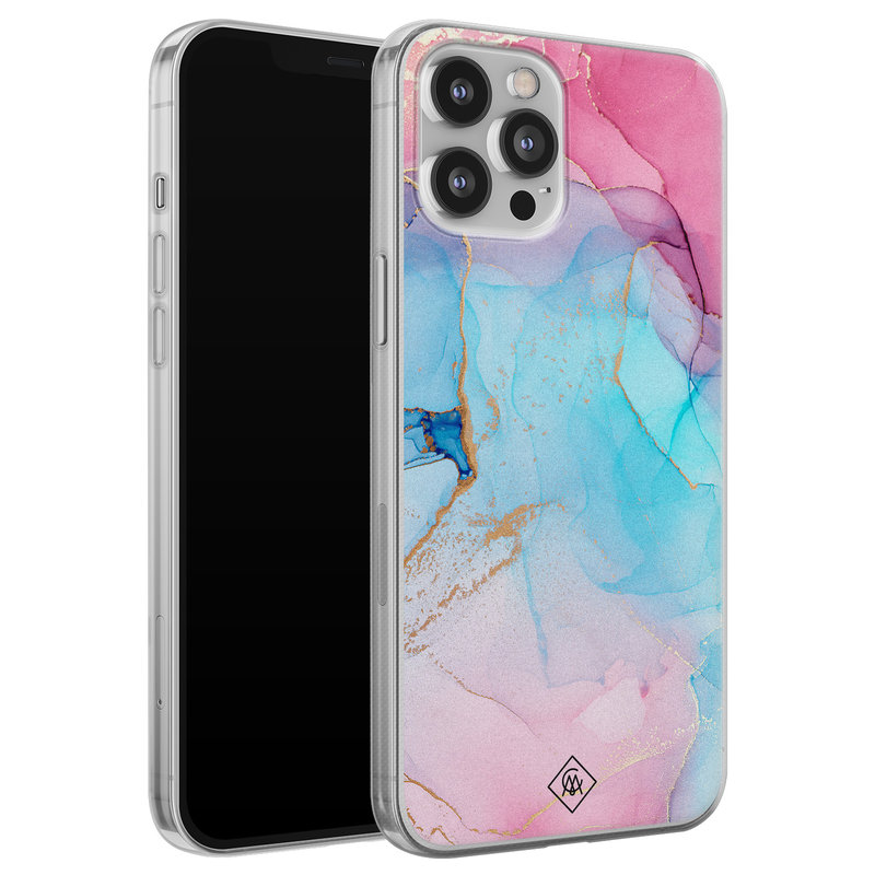 Casimoda iPhone 12 Pro Max siliconen hoesje - Marble colorbomb