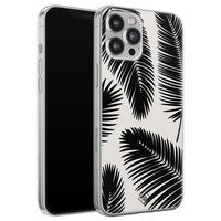 Casimoda iPhone 12 Pro Max siliconen telefoonhoesje - Palm leaves silhouette