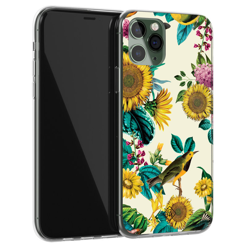 Casimoda iPhone 11 Pro siliconen hoesje - Sunflowers