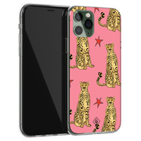 Casimoda iPhone 11 Pro siliconen hoesje - The pink leopard