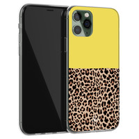 Casimoda iPhone 11 Pro siliconen hoesje - Luipaard geel