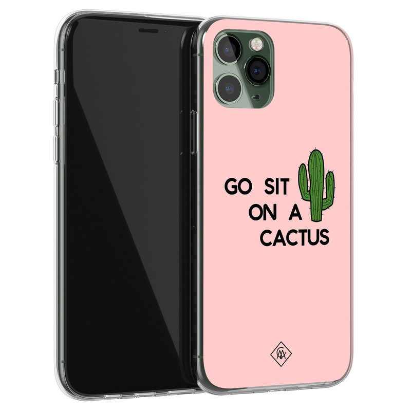 Casimoda iPhone 11 Pro siliconen hoesje - Go sit on a cactus