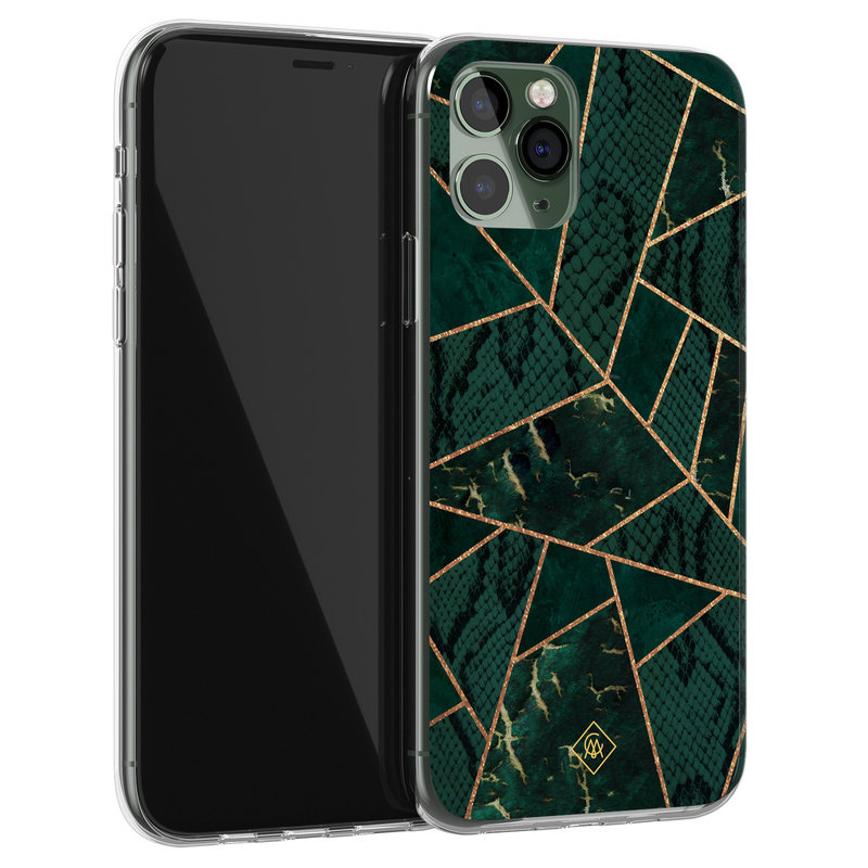 Casimoda iPhone 11 Pro siliconen hoesje - Abstract groen